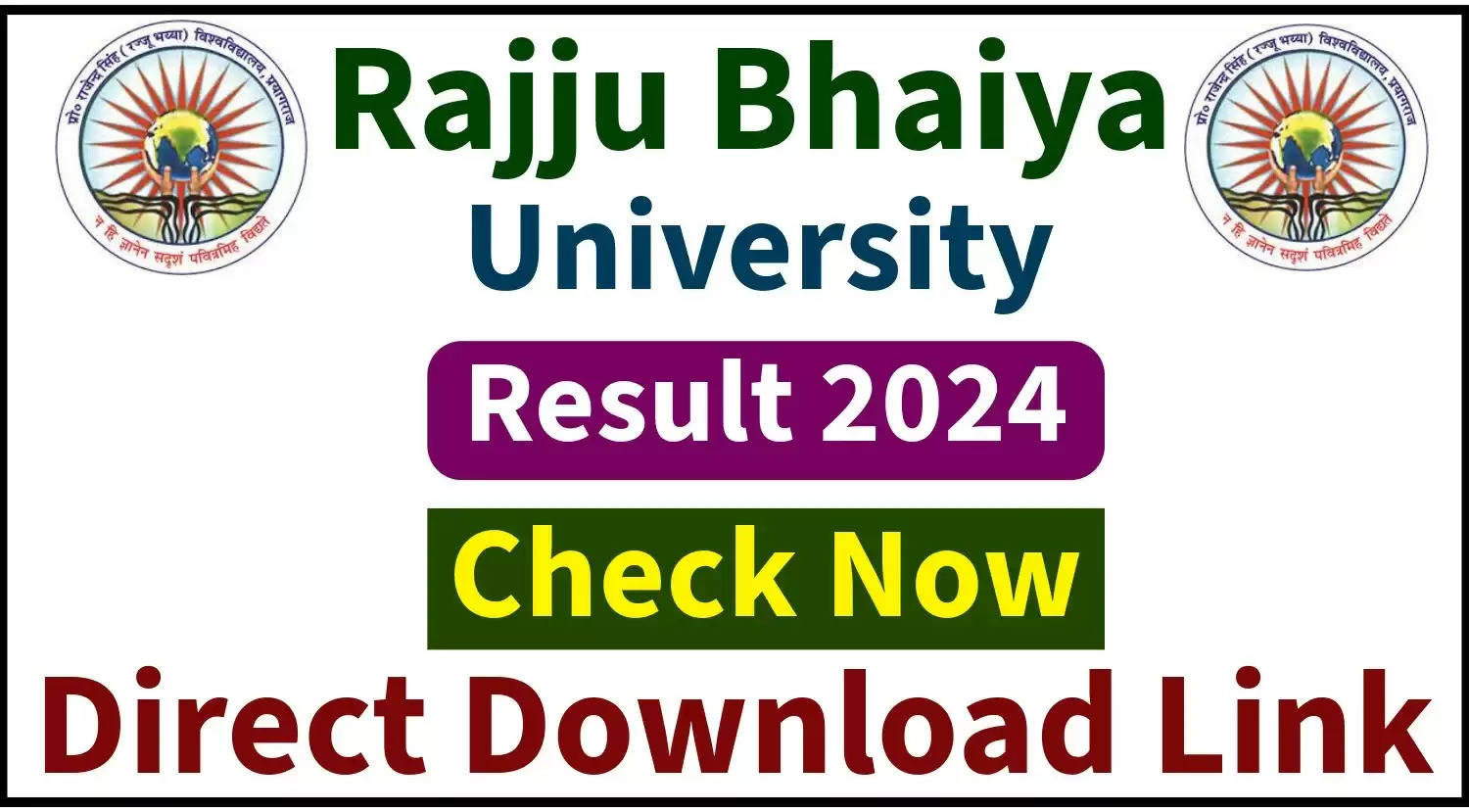 Rajju Bhaiya University Exam Results 2024 Released: Get Your Marksheet ...