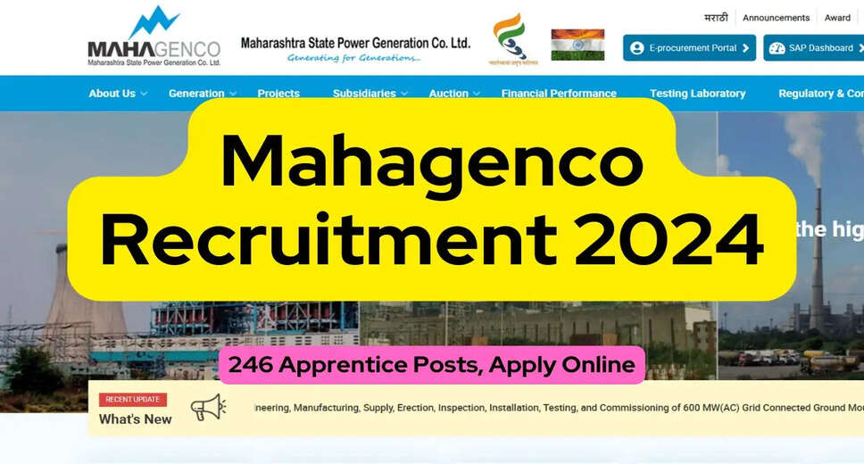 Mahagenco Recruitment 2024: 246 Apprentice Posts, Apply Online Before Jan 25th