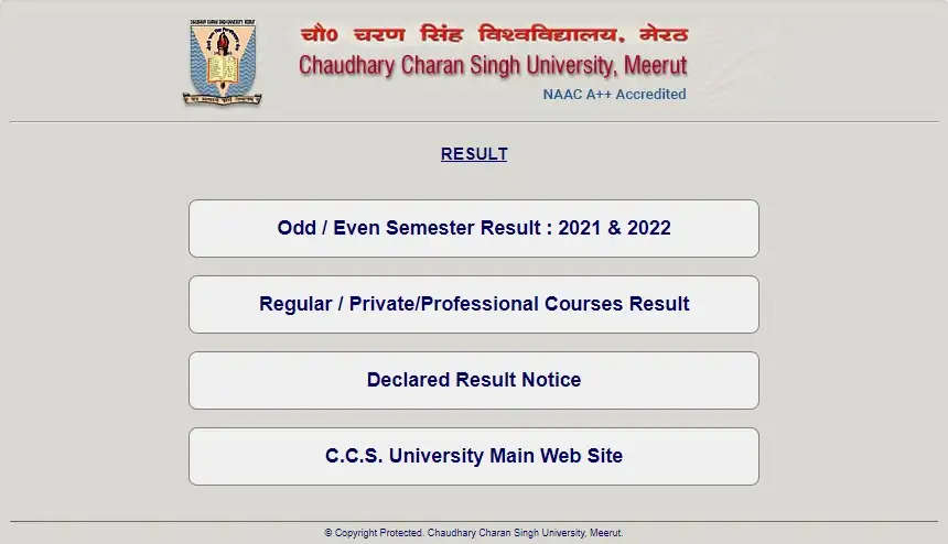 Chaudhary Charan Singh University UG Semester Results 2023 Declared - Check Direct Link Here!