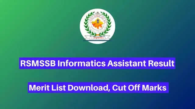 RSMSSB Informatics Assistant Recruitment 2023: Check 2024 Exam Results