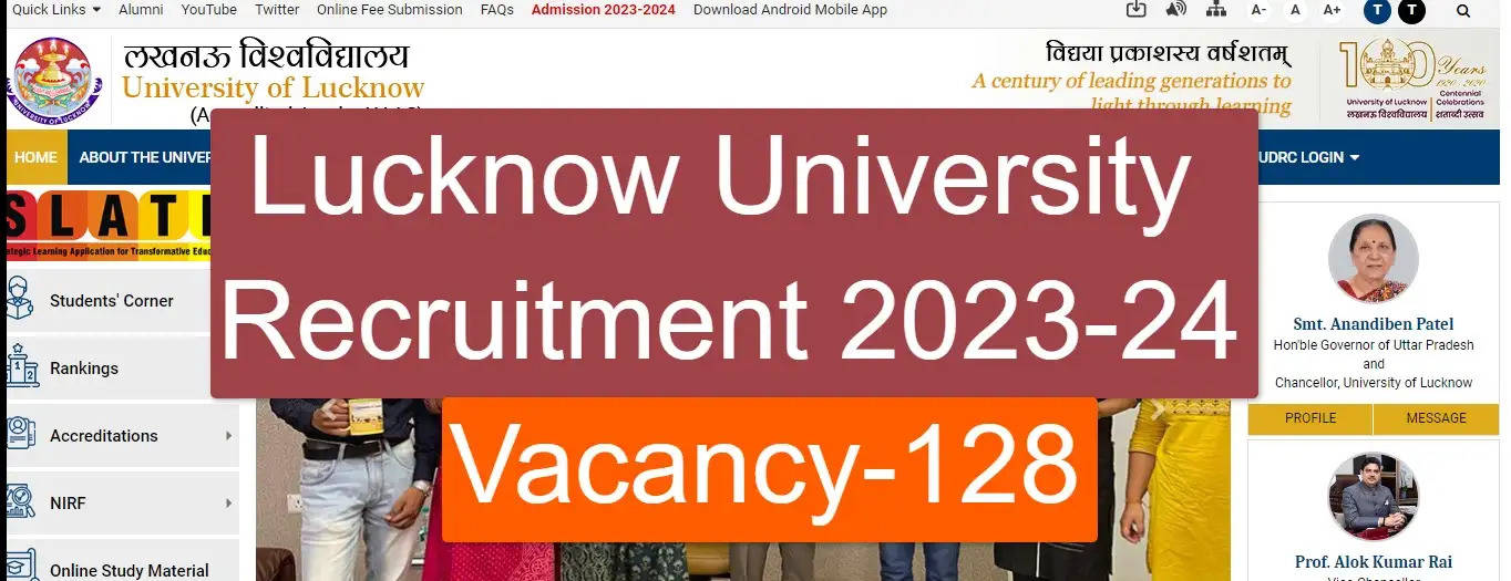 Lucknow University Recruitment 2023: Apply for 137 Faculty Positions