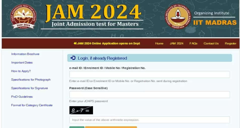 IIT JAM 2024 Registration Deadline Today: Apply Before 5 PM at jam.iitm.ac.in