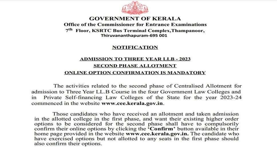 KLEE 3-Year LLB 2023 Second Phase Allotment Dates Revealed: Check Important Instructions