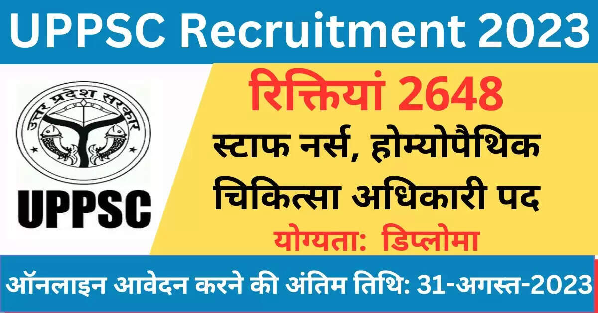 UPPSC Homeopathic Medical Officer and Various Post Recruitment 2023: Apply Online for 84 Vacancies