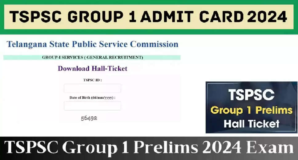 TSPSC Group 1 Admit Card 2024 Now Available for Download @tspdc.gov.in