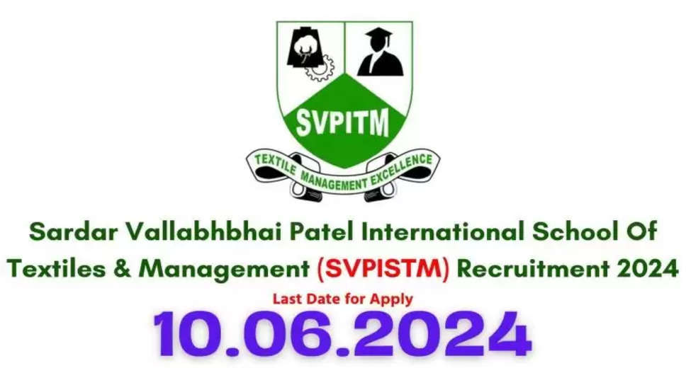 SVPISTM Recruitment 2024: Assistant & Engineer Posts Available, Apply Today