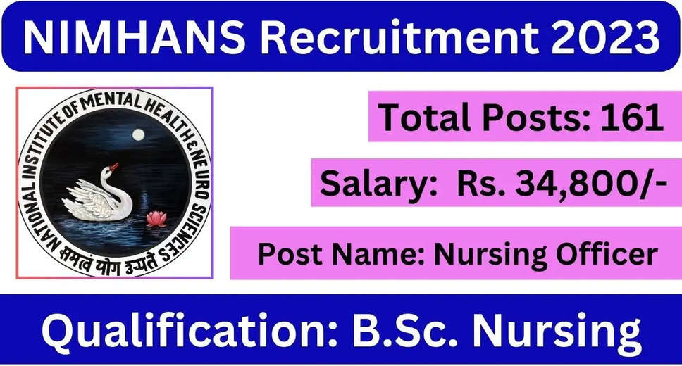 NIMHANS Recruitment 2024: Walk-in for 162 Neurologist, Nurse & Other Posts - Apply Today