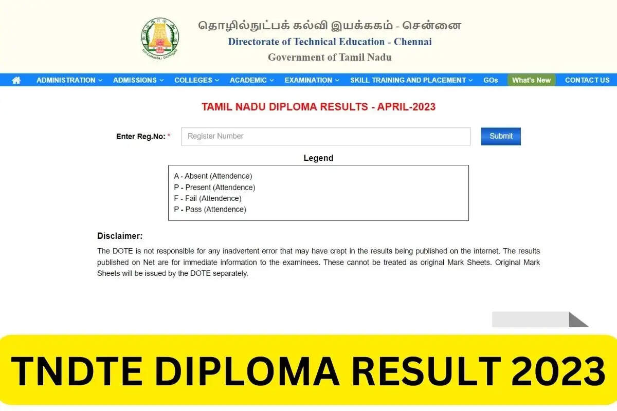 TNDTE Diploma Result 2023 Out: Download Marksheet @ dte.tn.gov.in 