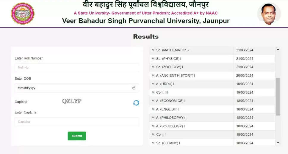 VBSPU Result 2024 Declared: Download UG and PG Marksheet Directly from vbspu.ac.in