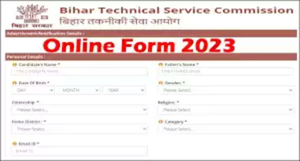 BTSC ITI Instructor Online Form 2023 - Apply Now for 910 Vacancies  Keywords: BTSC ITI Instructor Online Form 2023  Bihar Technical Service Commission (BTSC) has released a notification for the recruitment of ITI Instructor vacancies. Interested candidates who fulfill the eligibility criteria can apply online. Here are the important details you need to know:  Application Fee:  General/ BC/ MBC/ EWSC Candidates: Rs. 600/- SC/ST/ PWD candidates: Rs. 150/- Reserved/ Unreserved Female Candidates: Rs. 150/- Other States Candidates: Rs. 600/- The application fee can be paid online through the designated payment mode.  Important Dates:  Starting Date for Apply Online: 04-07-2023 Last Date to Apply Online: 03-08-2023 Age Limit (as on 01-08-2022):  Minimum Age Limit: 21 Years Maximum Age Limit for General EWS (Male): 37 Years Maximum Age Limit for General EWS (Female): 40 Years Maximum Age Limit for UR Woman/ OBC/ EBC Men & Woman: 40 Years Maximum Age Limit for SC/ ST Men & Woman: 42 Years Age relaxation is applicable for SC/ST/OBC/PH/Ex-servicemen candidates as per the rules.  Qualification: Candidates must possess a National Apprenticeship Certificate of Notional Trade Certificate in Trade. For more details, please refer to the notification.  Vacancy Details:  Sl No  Post Name  Total  1  ITI Instructor  910  Interested candidates are advised to read the full notification carefully before applying online.  Important Links:  Notification Official Website Note: The links above will direct you to the respective pages for further information and application.  Conclusion: If you are interested in the ITI Instructor vacancies announced by Bihar Technical Service Commission (BTSC), make sure to check the eligibility criteria and apply online before the last date. For more details, refer to the official notification provided. Best of luck with your application!