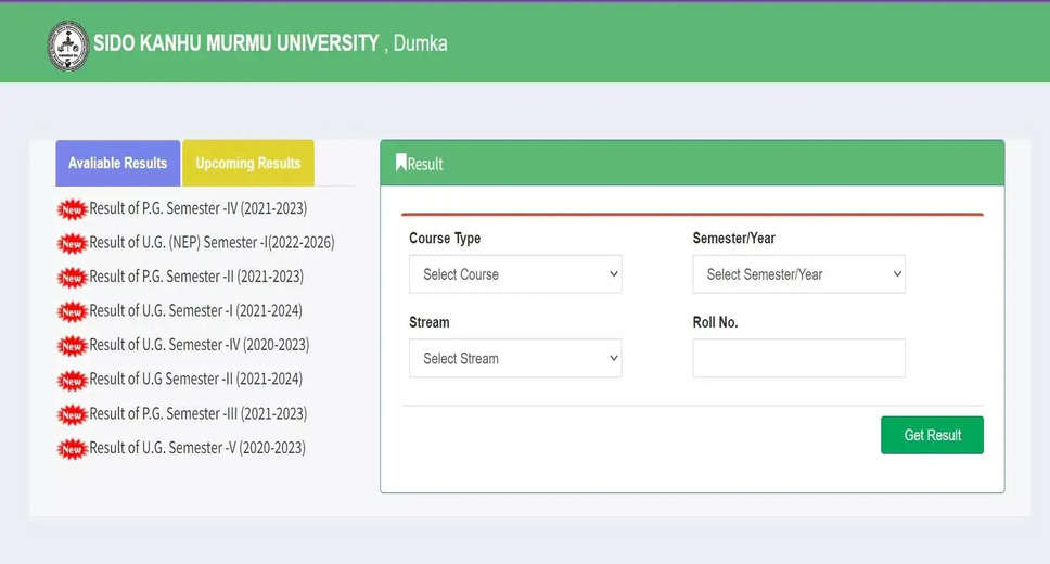 SKMU Exam Result 2024 Released: Get Your UG and PG Semester Marksheet at skmu.ac.in