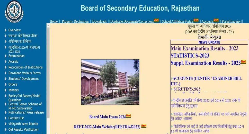 RBSE Time Table 2024 Likely to be Released in December; Check Rajasthan Board Class 8, 10 and 12 Exam Dates Here