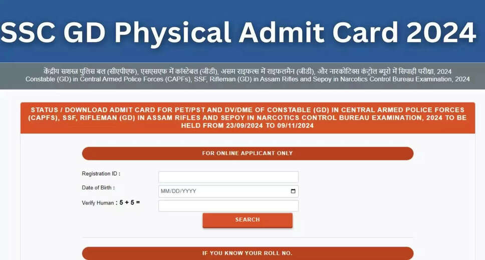 SSC Constable GD 2024 – Download PET/PST and DV/DME Admit Cards Now