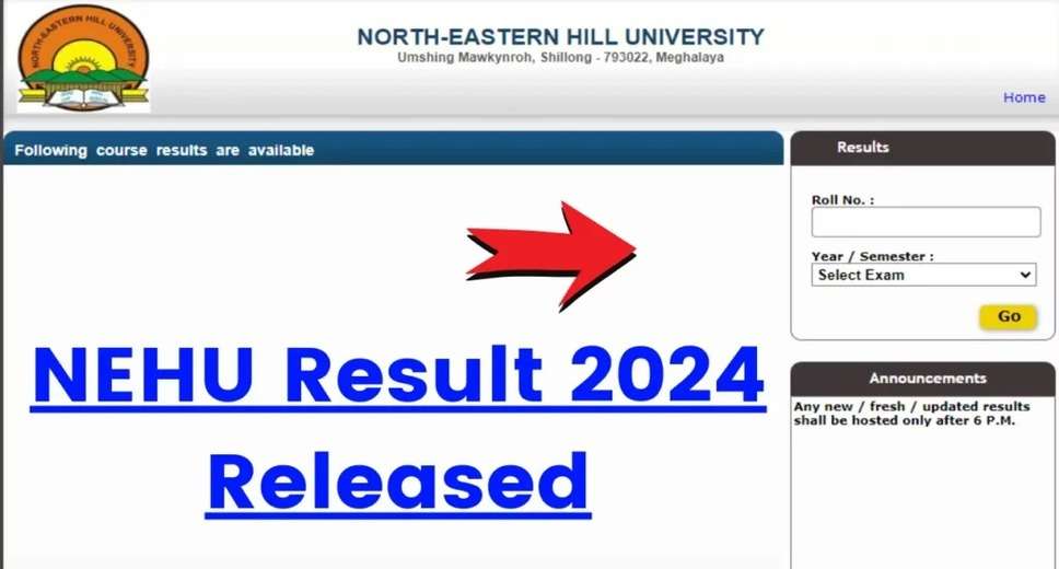 NEHU UG Result 2024 Released – Download Your Marksheet from exams.nehu.ac.in