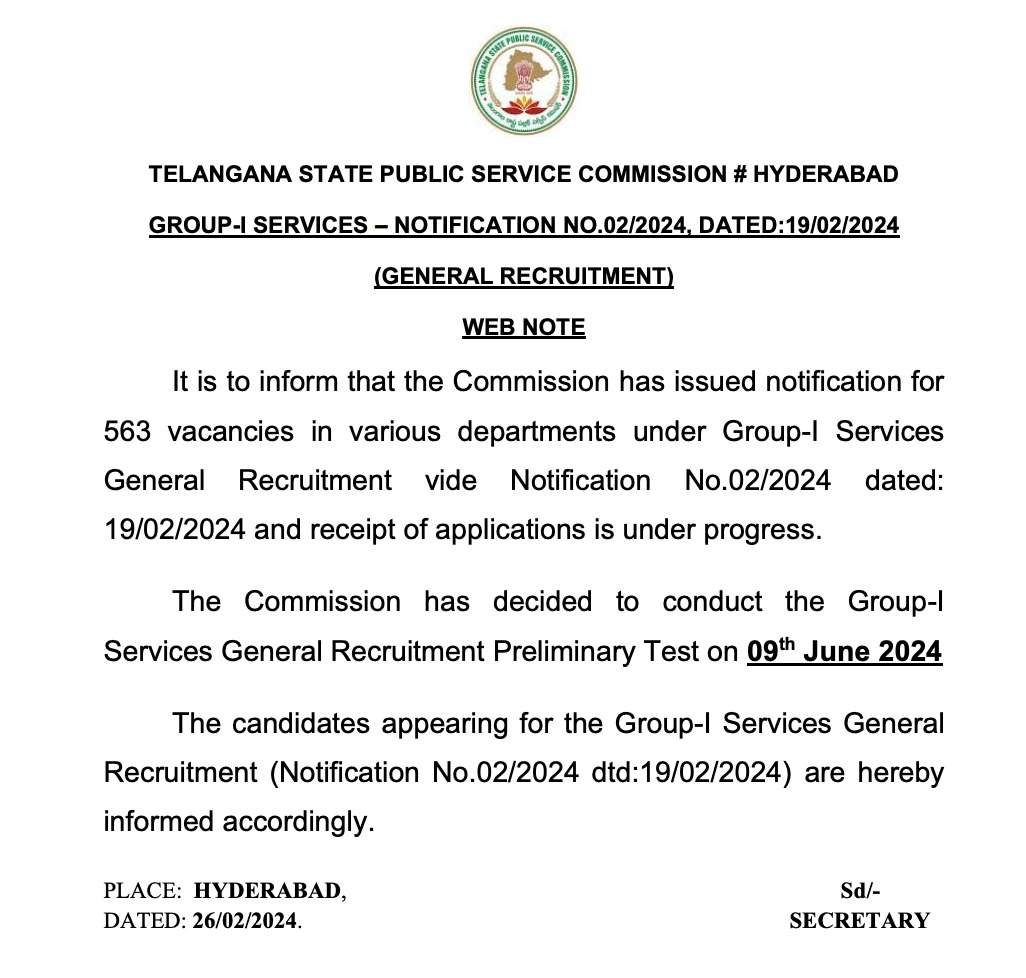 Telangana TSPSC Group 1 2024 Exam Date Revealed: Check Schedule at tspsc.gov.in
