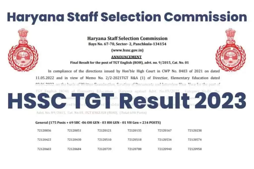 HSSC TGT Exam 2023 Result Declared: Check Your Scores Now
