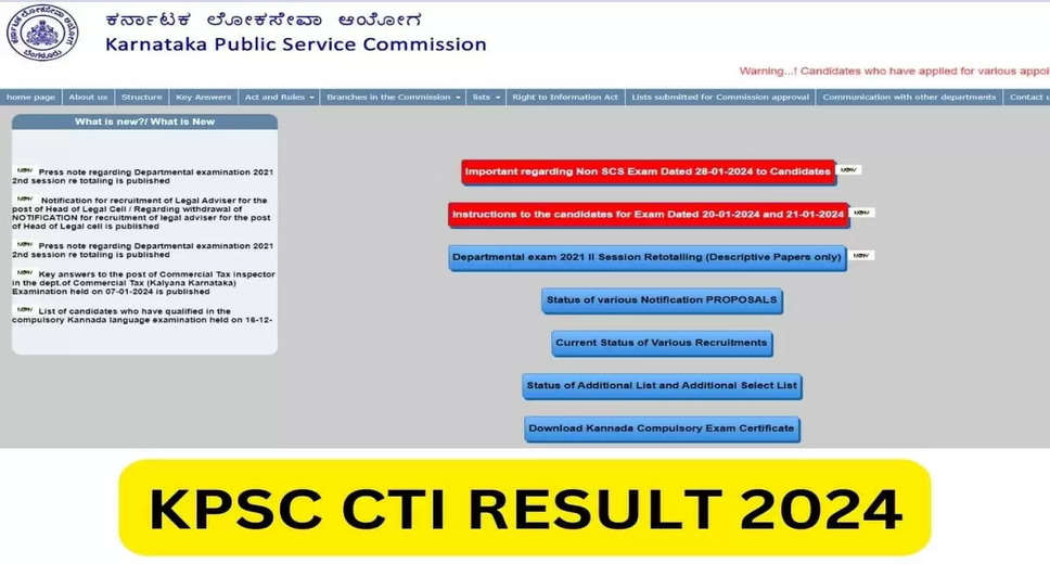 KPSC Commercial Tax Inspector 2024: Eligibility List Published