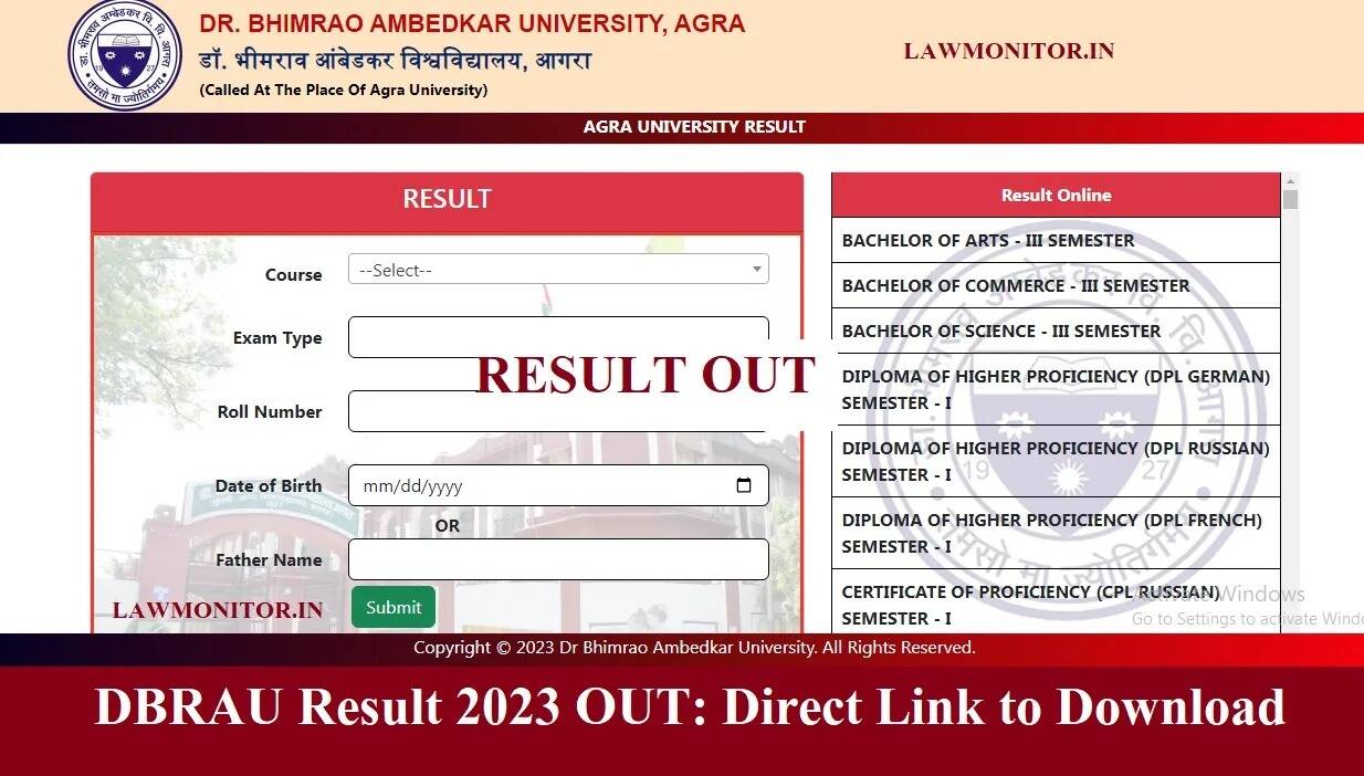 Dr. Bhimrao Ambedkar University Results 2023 Out: Get Direct Link