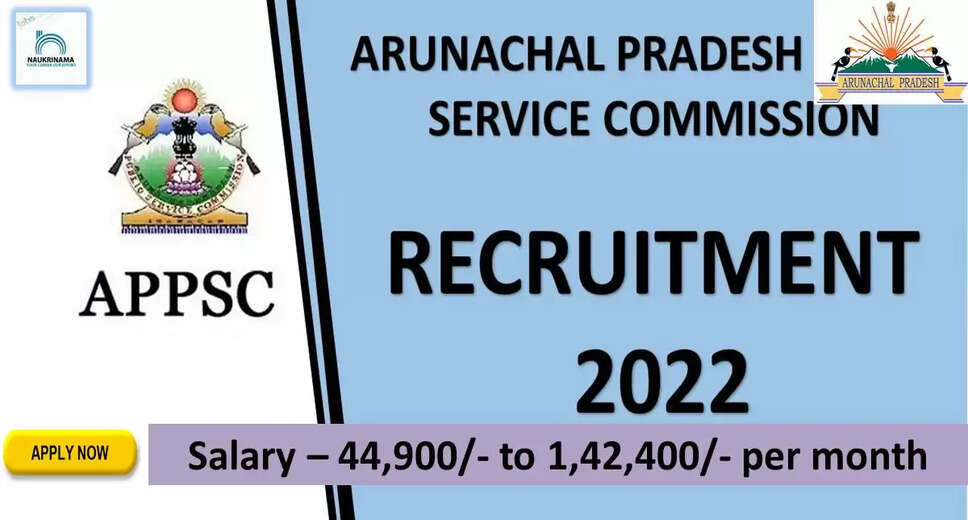 Arunachal Pradesh Public Service Commission, APPSC Job vacancy, APPSC Recruitment 2022, Drug Inspector Vacancy, Recruitment of Drug Inspector, APPSC employment notification, APPSC Drug Inspector Recruitment, APPSC Job Notification, APPSC Latest Jobs, How to Apply APPSC Recruitment