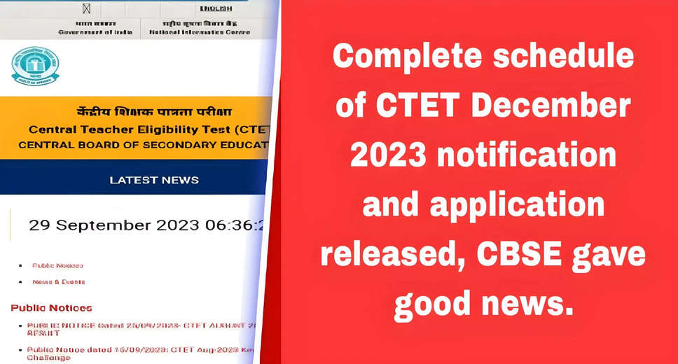 CTET 2023 Notification Likely to be Released in December: Know Eligibility and Other Details	