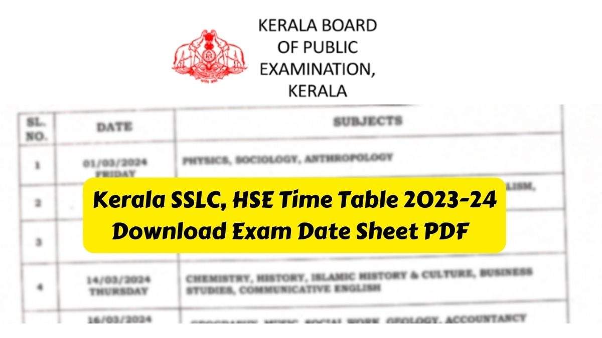 Kerala SSLC Exam 2024: Mark Your Dates, Schedule Announced