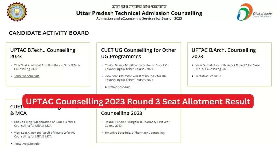 UPTAC B.Tech 2024 Round 3 Seat Allotment Results Released: Check Your Status Here