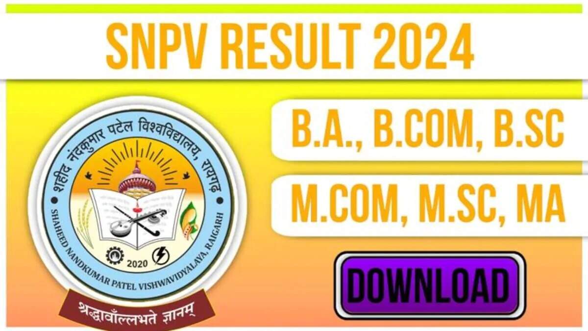SNPV 2024 Result Declared: Download UG, PG Odd Semester Marksheet
