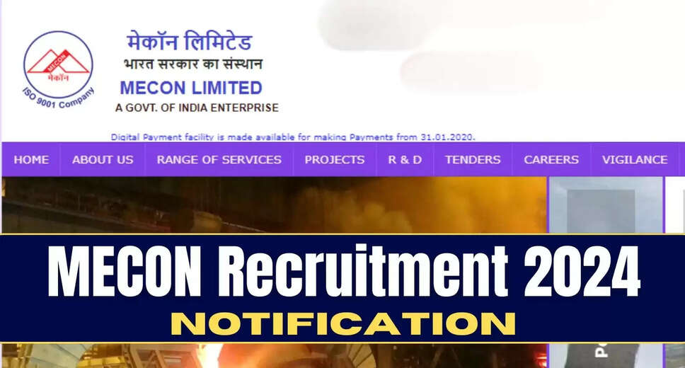MECON Ltd Recruitment 2024: Apply Online for 309 Deputy Engineer, Executive, and Other Posts