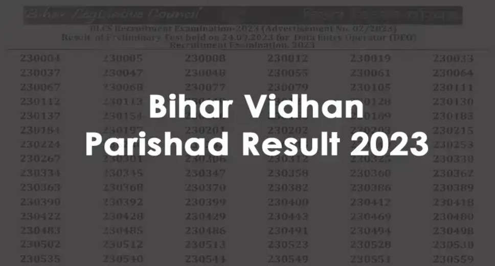 Bihar Vidhan Parishad DEO and LDC Result 2023: Prelims Result Released, Check Here