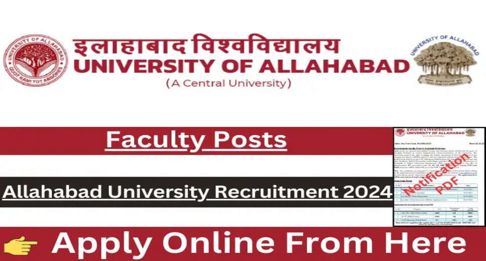 Allahabad University Recruitment 2023-24: 558 Faculty Posts Open! Apply Now!