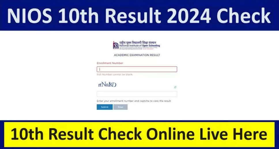 NIOS 10th Class Results 2024 Out Now: April Session Scores