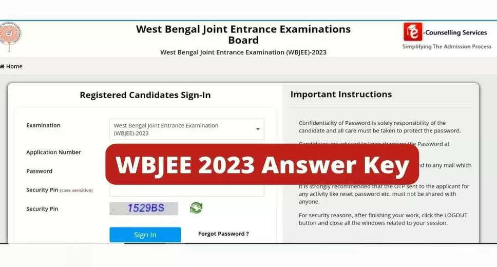 WBJEEB Releases Model Answer Key for MCA and BTech Entrance Exams