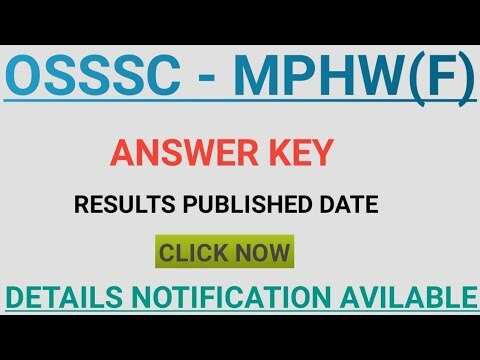 OSSSC MPHW Answer Key 2023 OUT at osssc.gov.in, Submit Objection by 14 Dec