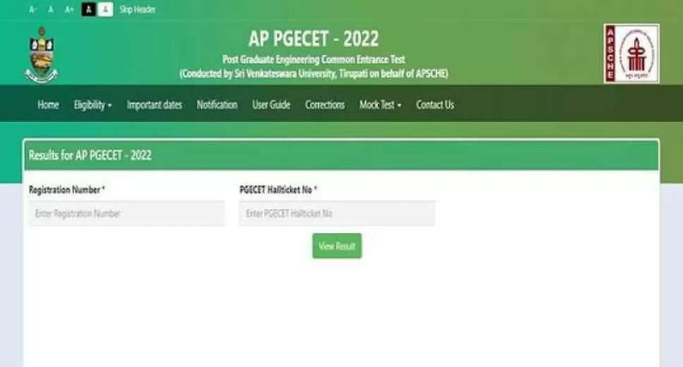 AP PGECET 2024: Application Correction Process Commences Today on APSCHE Portal