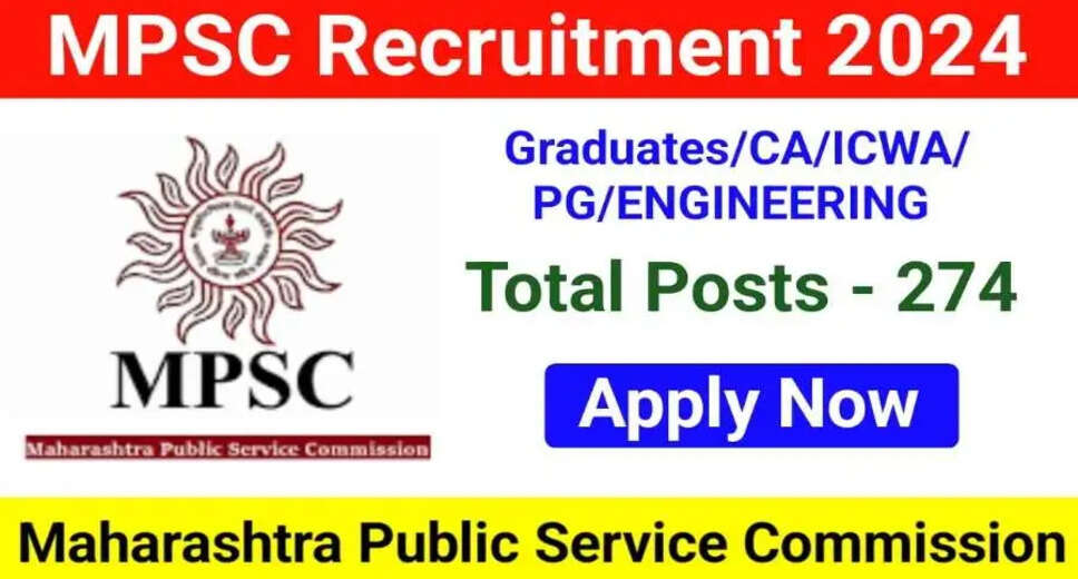 MPSC Civil Services Recruitment 2024 Apply Online for 274 Vacancies
