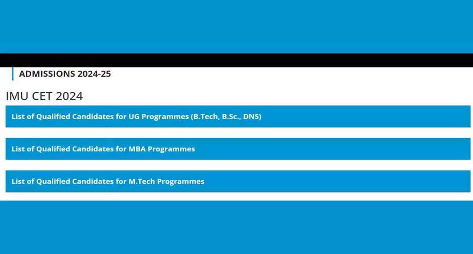 IMU CET 2024 Result Announced: Rank Lists Now Available at imu.edu.in