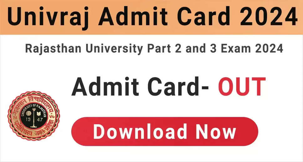 Uniraj Admit Card 2024 Released: Download Now from univraj.org