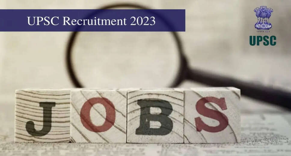 Union Public Service Commission (UPSC) has released a notification for the recruitment of Assistant Director, Jr Engineer, Research Officer, and other vacancies. Interested candidates who fulfill the eligibility criteria can apply online from 08-04-2023 to 27-04-2023. Before applying, candidates must read the notification carefully. Vacancy Details: Post Name Total Age Limit (01-01-2023) Qualification Research Officer (Naturopathy) 1 35 Years Degree, PG (Relevant Discipline) Research Officer (Yoga) 1 35 Years Degree, PG (Relevant Discipline) Assistant Director (Regulations & Information) 16 40 Years LLB Assistant Director (Forensic Audit) 1 35 Years CA/ CMA/ CS/ CFA, LLB, MBA, M.Com, Post Graduation Diploma Public Prosecutor 48 - LLB Junior Engineer (Civil) 58 30 Years Diploma/ BE/ B.Tech in Civil Engineering Junior Engineer (Electrical) 20 30 Years Diploma/ BE/ B.Tech in Electrical Engineering Assistant Architect 1 35 Years Degree (Relevant Discipline) Application Fee: For Other Candidates: Rs. 25/- For SC/ST/PWD & Women candidates: Nil Payment Mode: Through Online Mode Important Dates: Starting Date for Apply Online: 08-04-2023 Last Date to Apply Online: 27-04-2023 The Last Date for Printing of Completely Submitted Online Application is: 28th April 2023 Important Links: Apply Online: Available on 08-04-2023 Notification: Click Here Official Website: Click Here
