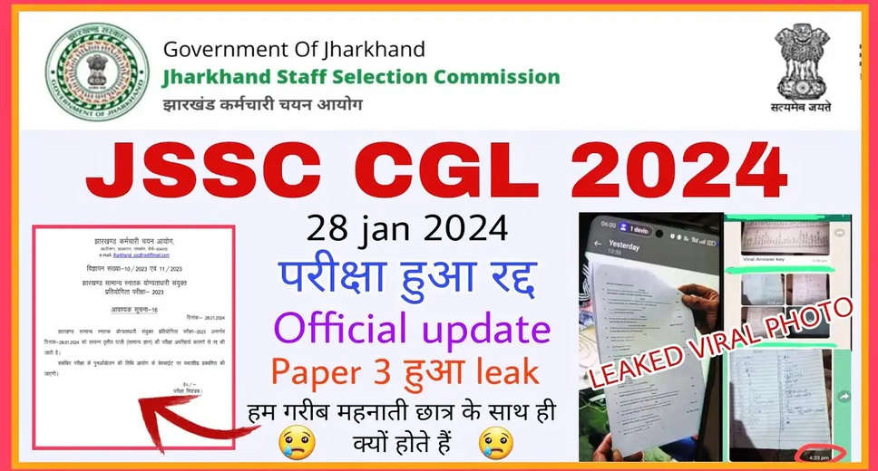 Jharkhand JSSC CGL 2024 Scam: Paper Leak Forces Exam Cancellation on Day 1, Marandi Demands CBI Probe