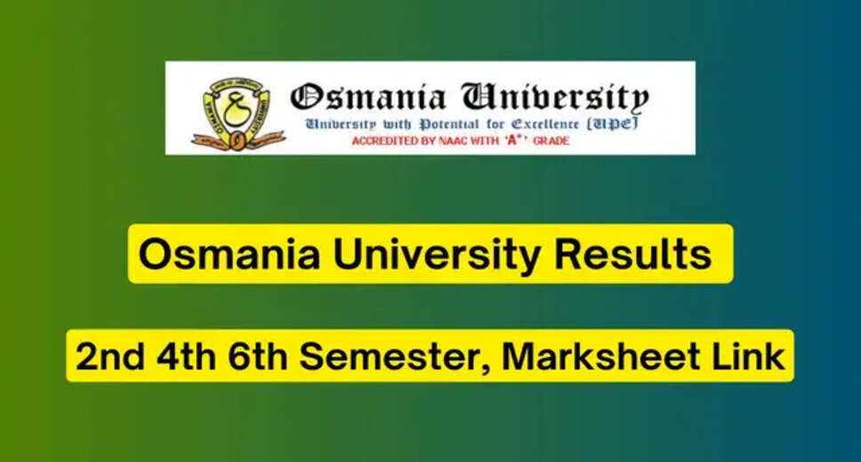 Osmania University Results 2023 Declared for M.Sc.(Mathematics) (CDE), MCA (CDE) (CBCS), M.Phil & More