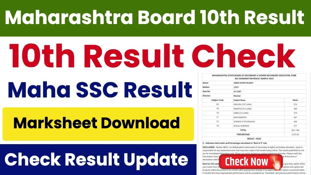 Maharashtra Board MSBSE HSC (Class 12th) and SSC (Class 10th) Results Declared: Check Now