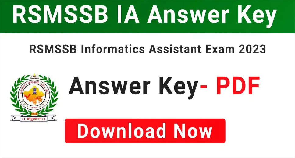 RSMSSB Informatics Assistant Answer Key 2024 Released! Check & Download Now