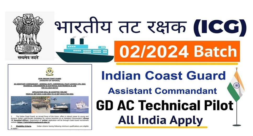 Join Indian Coast Guard AC 02/2024 Recruitment: Apply Now for Assistant Commandant Vacancies