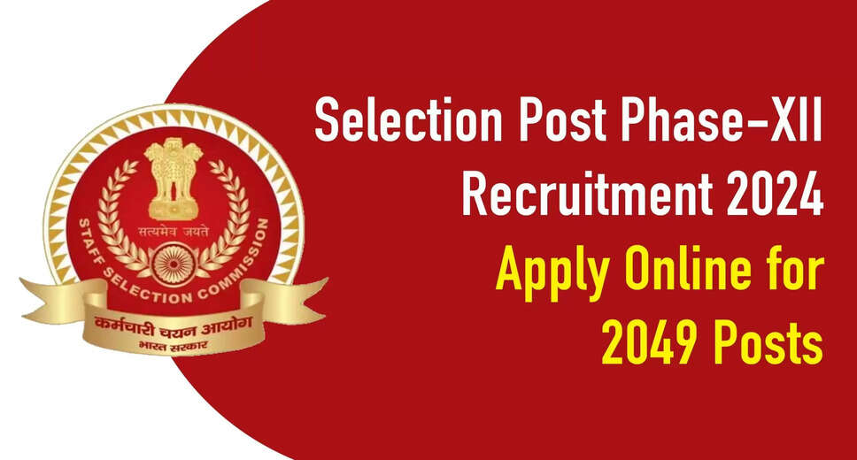 SSC Selection Posts (Phase-XII) Recruitment 2024: Deadline Extended, Apply Now for 2049 Vacancies