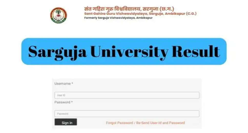 Sarguja University Result 2023 OUT at sggcg.in: Direct Link to Download UG Marksheet Show me 5 titles of other website which have posted LAtest similar content with diffrent title in english also mention the website name infront of titles and Show me 5 titles of other website which have posted LAtest similar content with diffrent title in hindi also mention the website name infront of titles