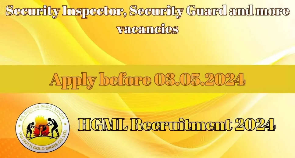 HGML Recruitment 2024: Last Date Extended for 135 Assistant Foreman, Security Guard & Other Posts