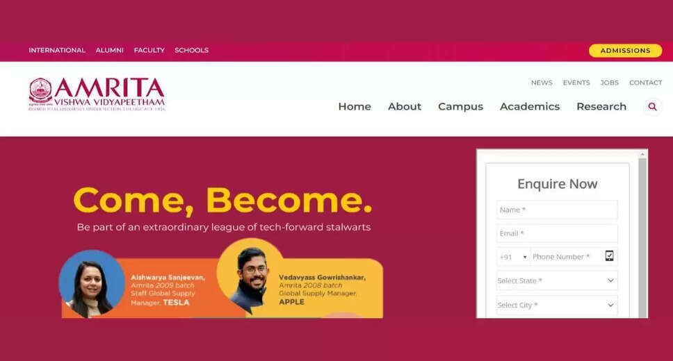 Amrita University PhD Admission 2024: Last Date to Register Extended to July 15