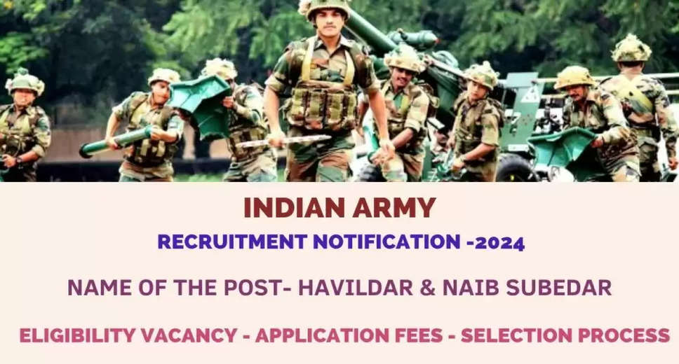 Indian Army Recruitment 2024: Apply for Havildar & Naib Subedar (Sports)