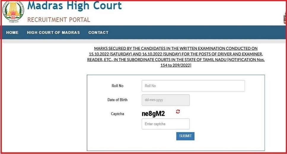Madras High Court District Judge Prelims Result & Final Answer Key Released