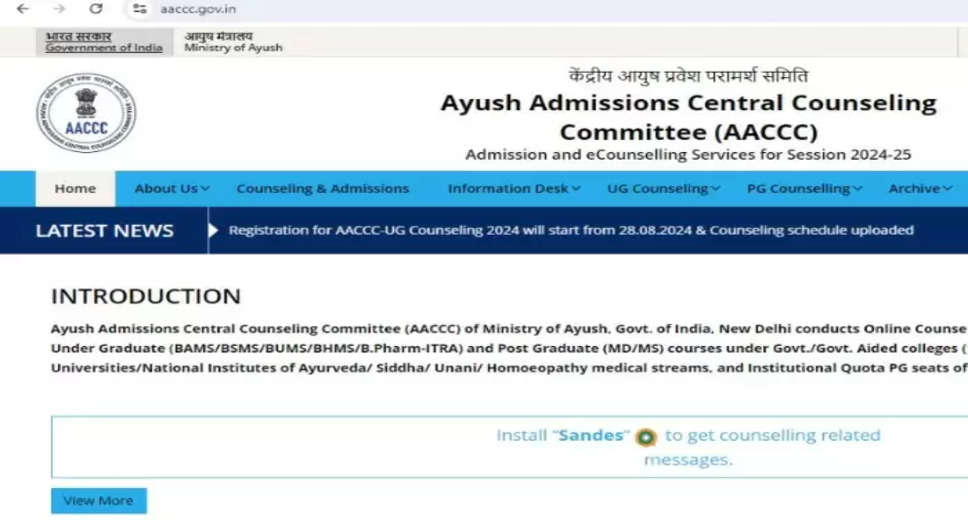 AYUSH NEET UG 2024: Counselling Schedule Released, Registration Opens August 28